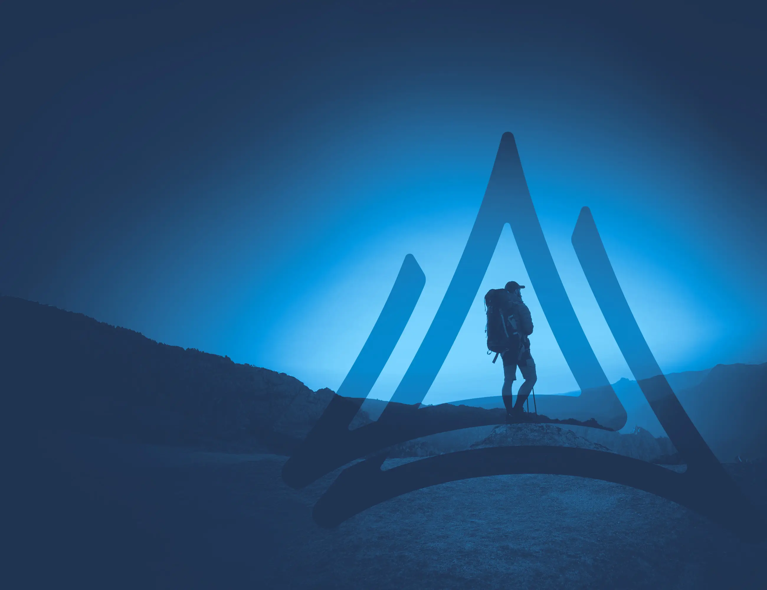 Hero Image Climber with outline of logo